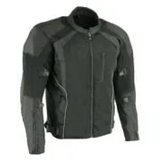 Milwaukee Leather MPM1793 Black Armored Mesh Motorcycle Jacket for Men - All Season Biker Jacket