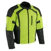 Milwaukee Leather MPM1793 Green High Vis Armored Mesh Motorcycle