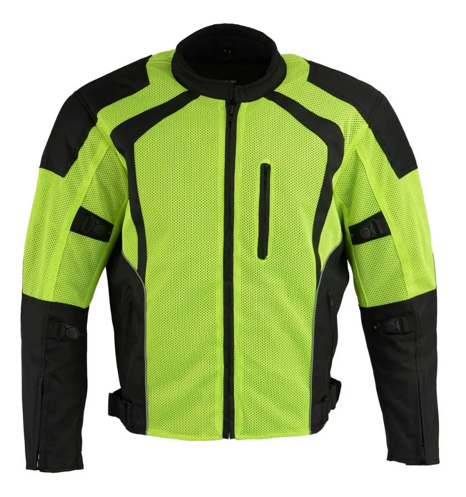 Milwaukee Leather MPM1793 Green High Vis Armored Mesh Motorcycle