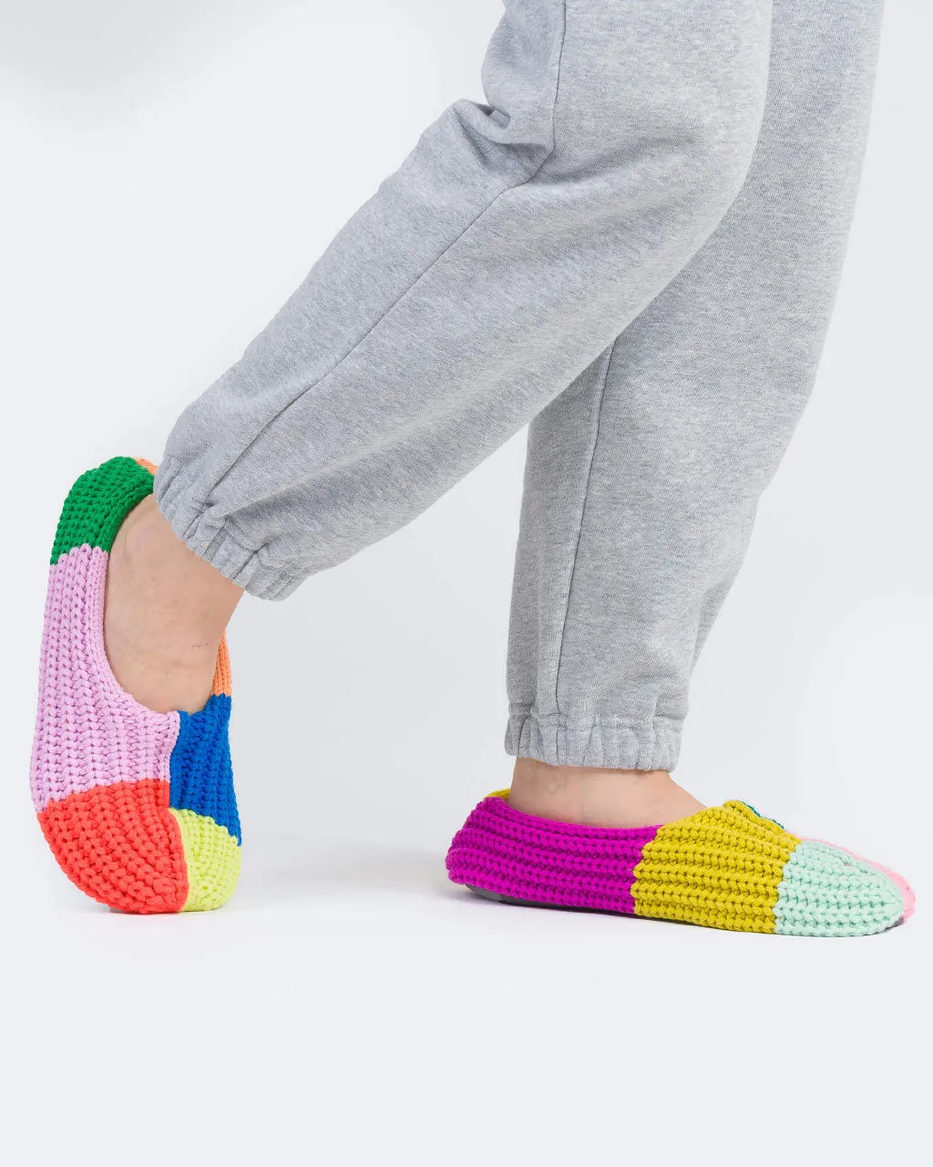 Mismatch Rib Slippers - Rainbow