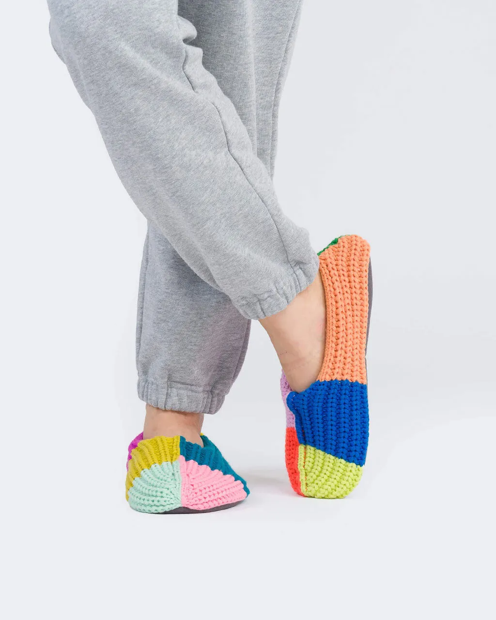 Mismatch Rib Slippers - Rainbow