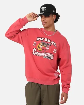 Mitchell & Ness Chicago Bulls 1996 Champions Crewneck Faded Red