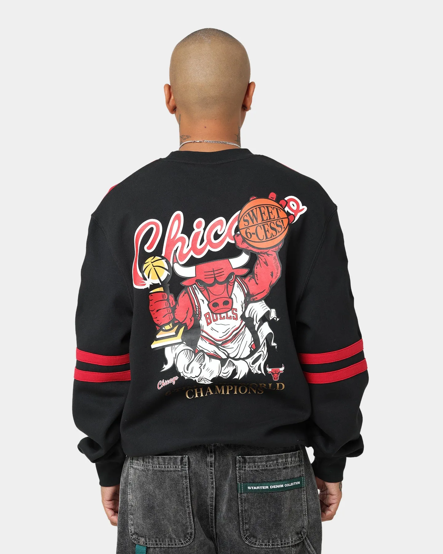 Mitchell & Ness Chicago Bulls All Over Print Crewneck 2.0 Scarlet