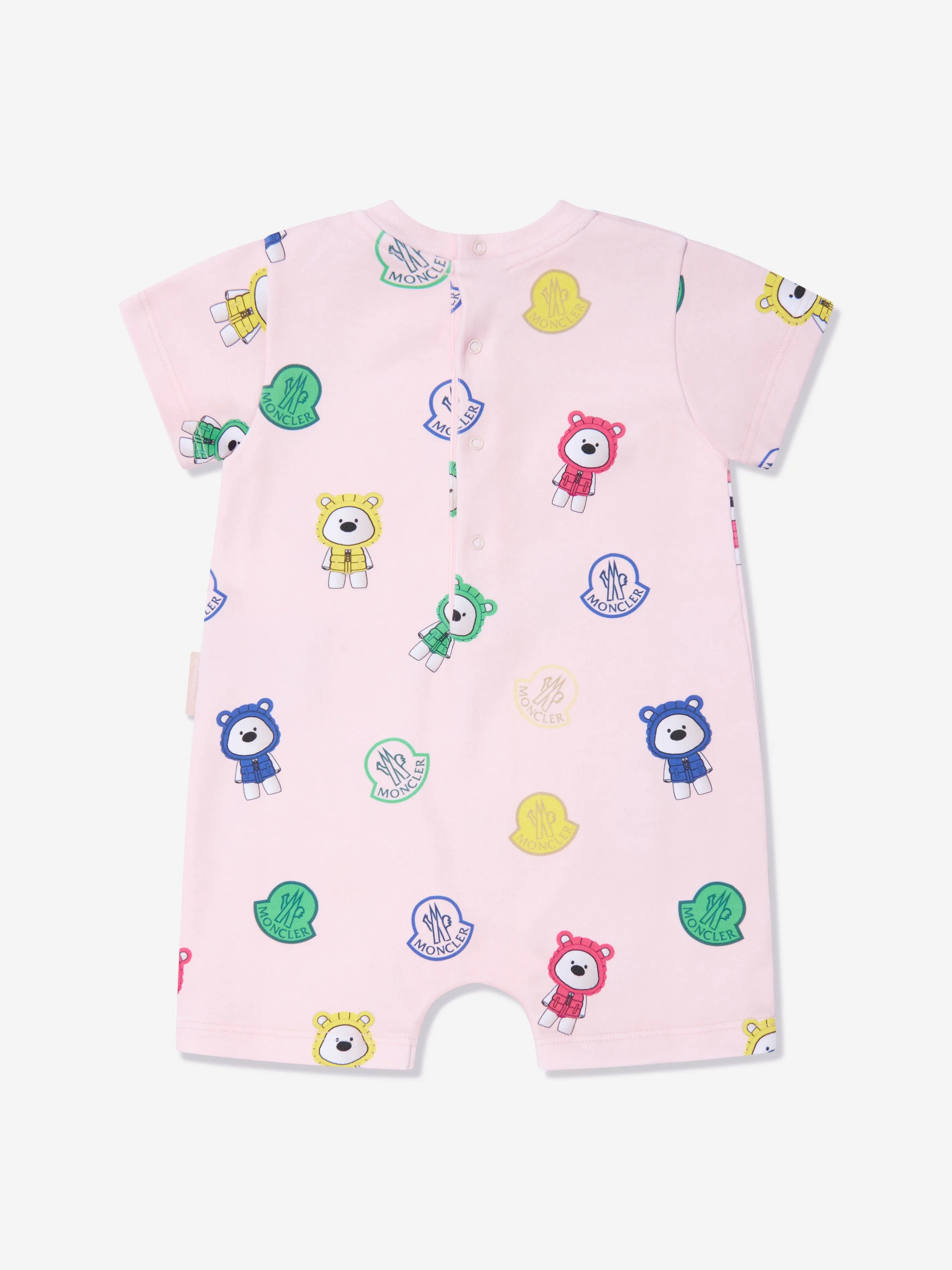 Moncler Enfant Baby Girls Bear Print Romper in Pink