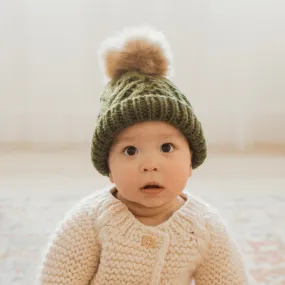 Mossy Pop Pom Pom Beanie