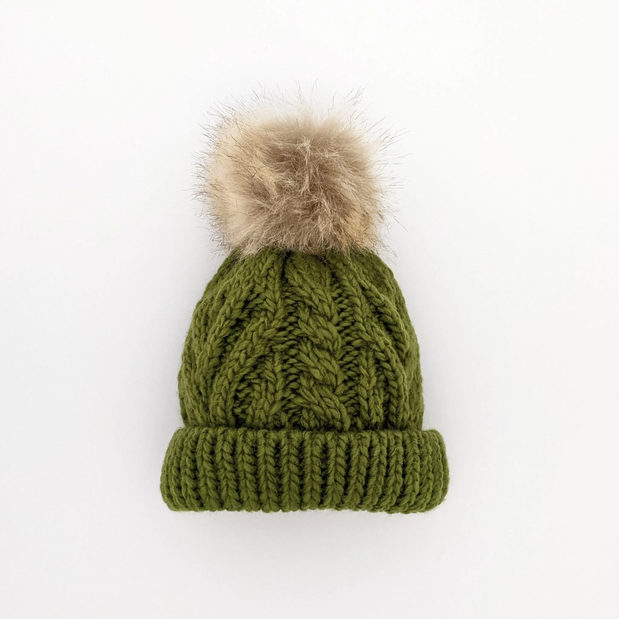 Mossy Pop Pom Pom Beanie