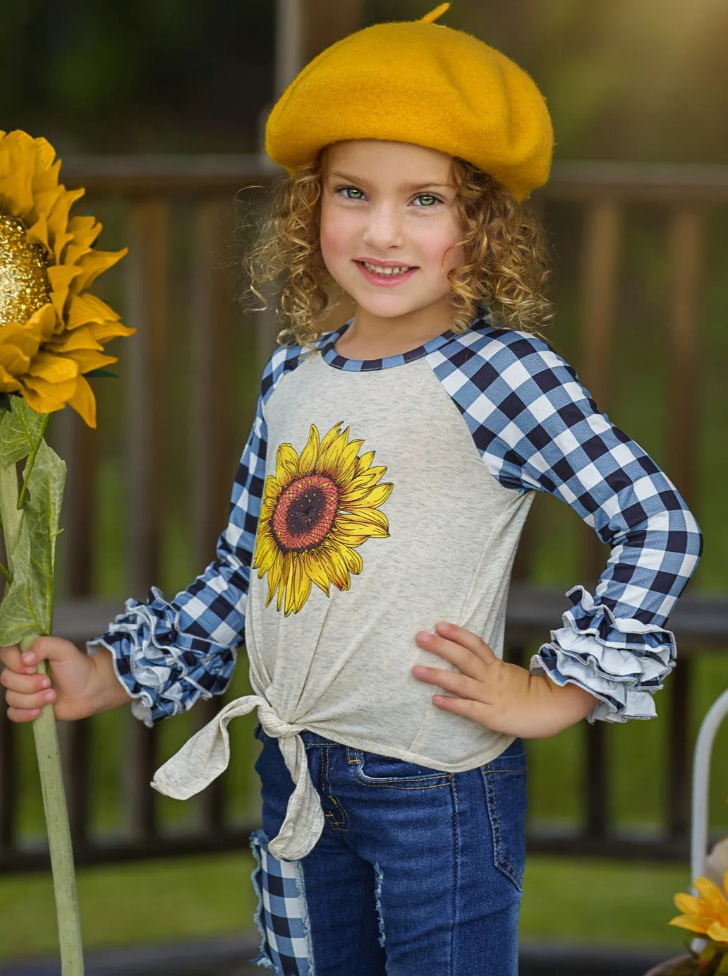 My Pretty Flower Patched Jeans Set