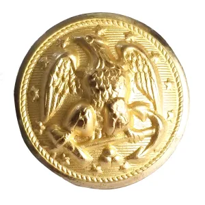 NAVY Gold Button: 35 Ligne Size - Single Button