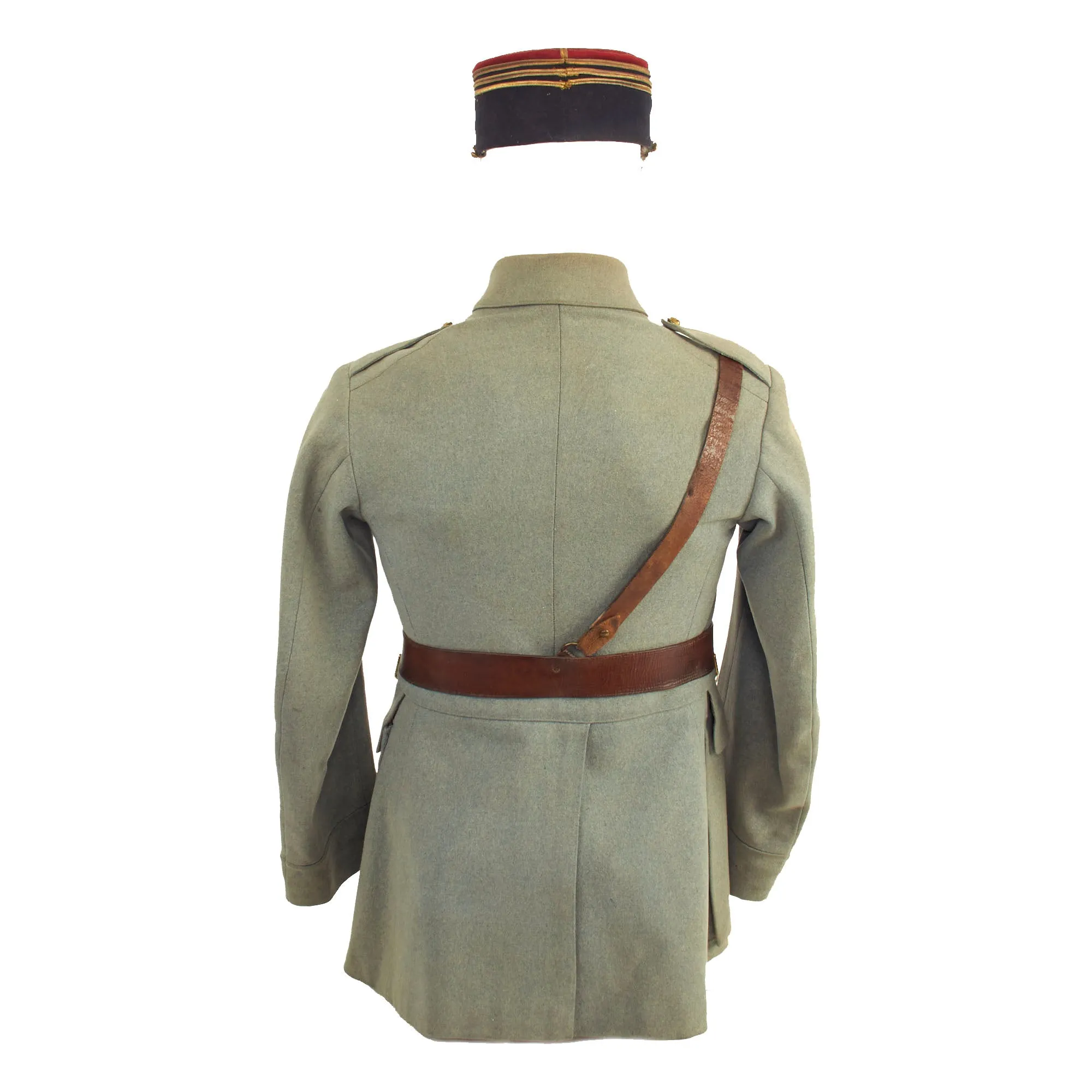 Original France WWI Named Pilot Armée de l'Air French Air Service Officer’s Uniform Set With Tunic, Trousers, “Cape” and Kepi - 4 Items