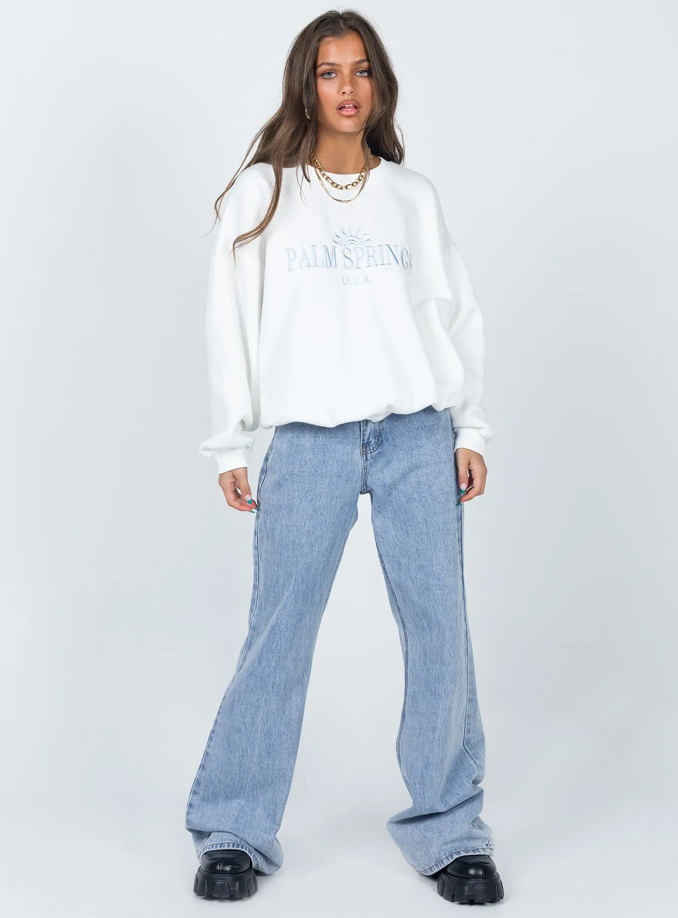 Palm Springs Sweatshirt White