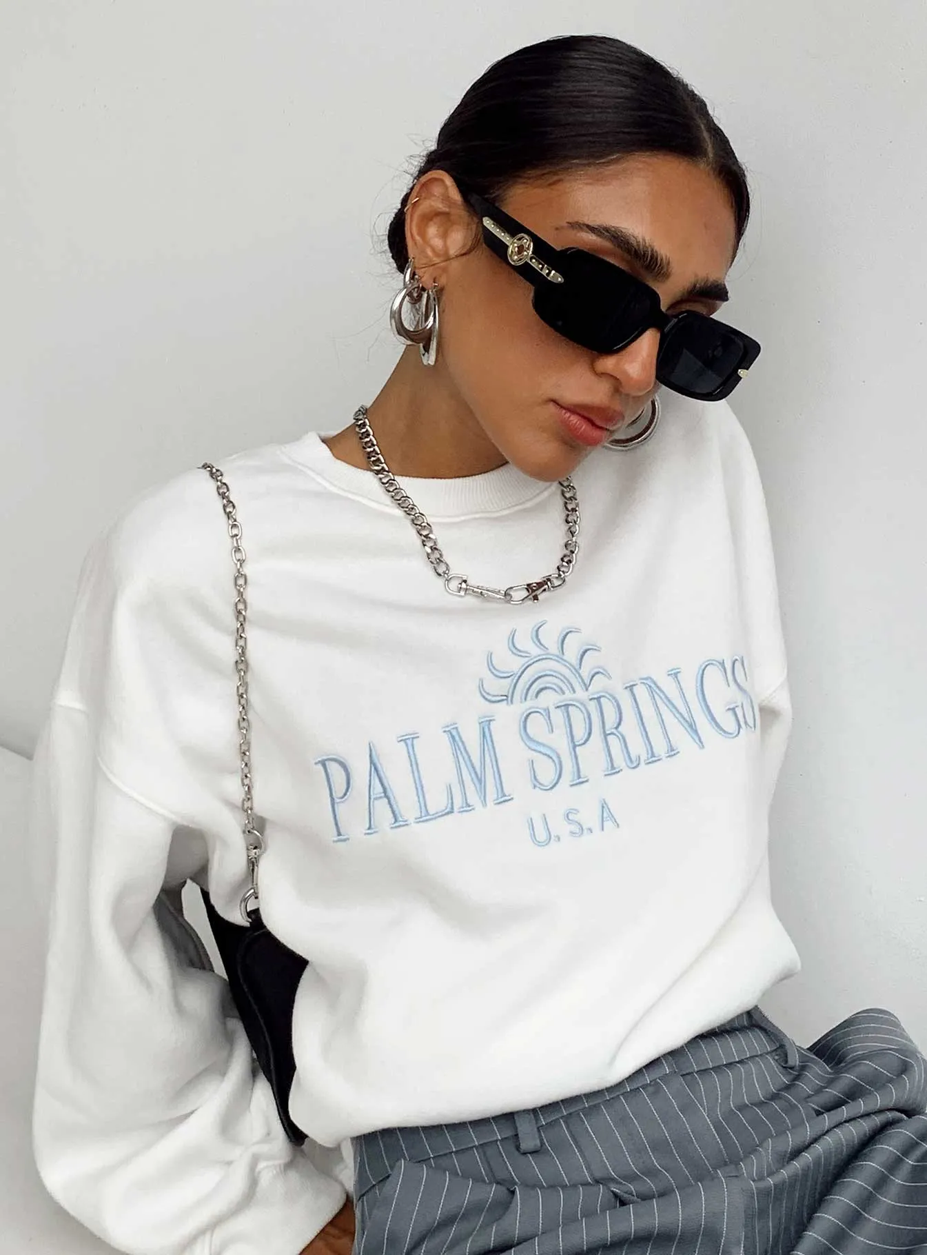 Palm Springs Sweatshirt White