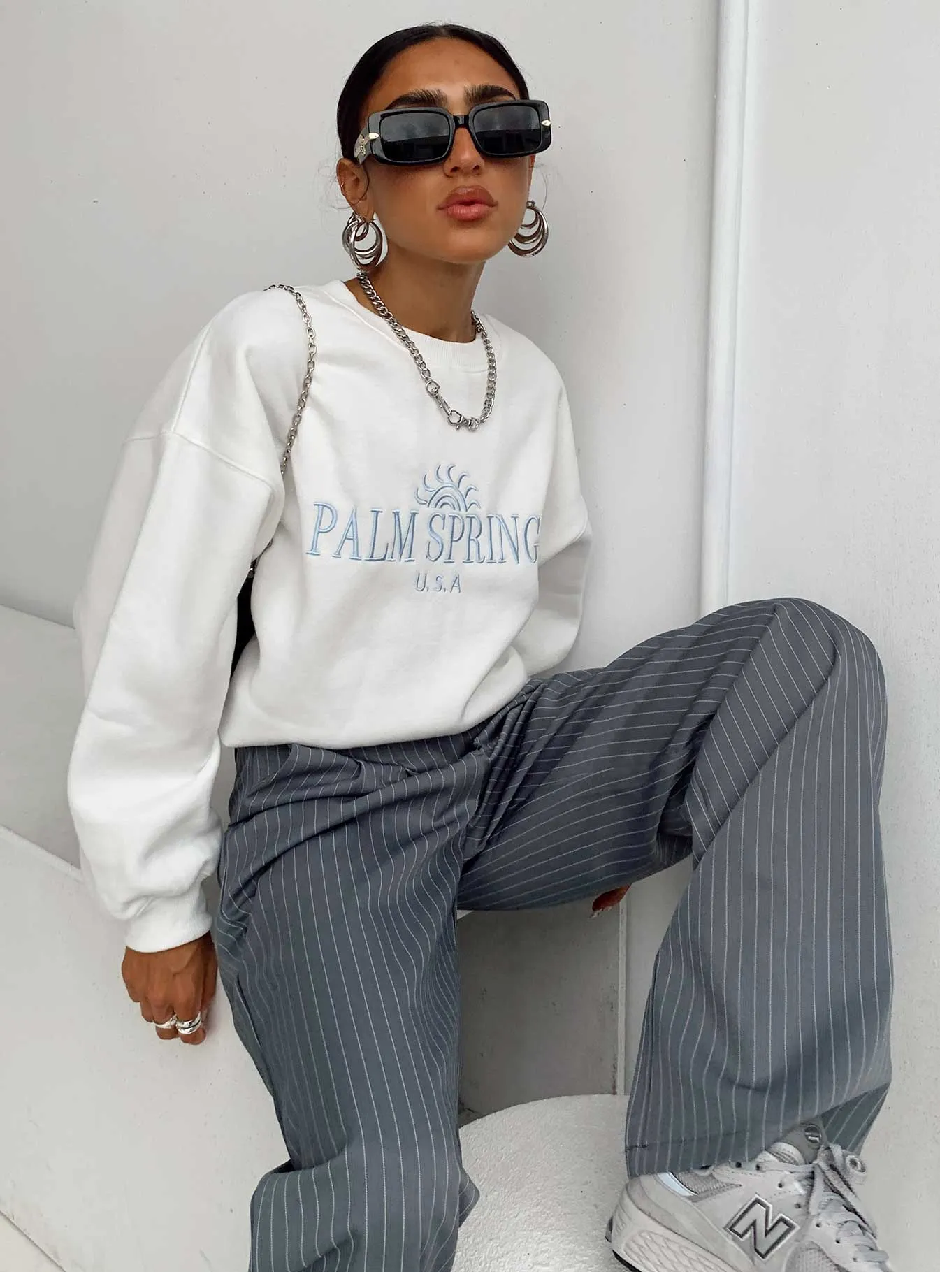 Palm Springs Sweatshirt White