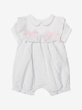 Patachou Baby Girls Cotton Check Bow Romper