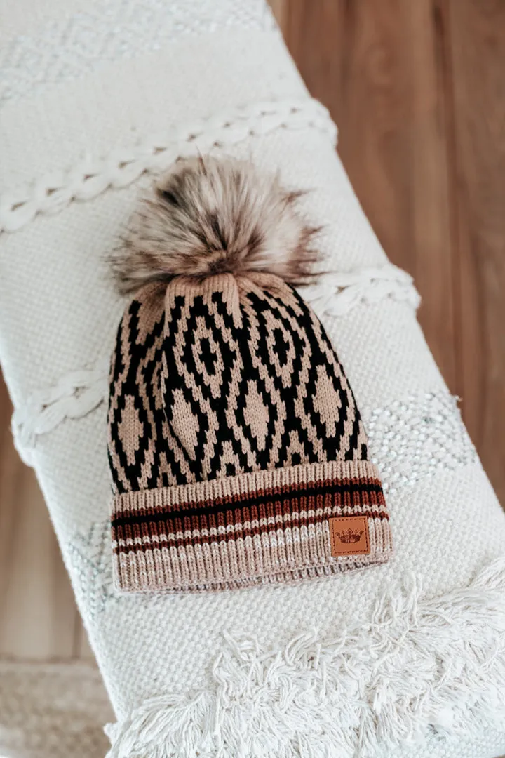 Patterned Pom Hat