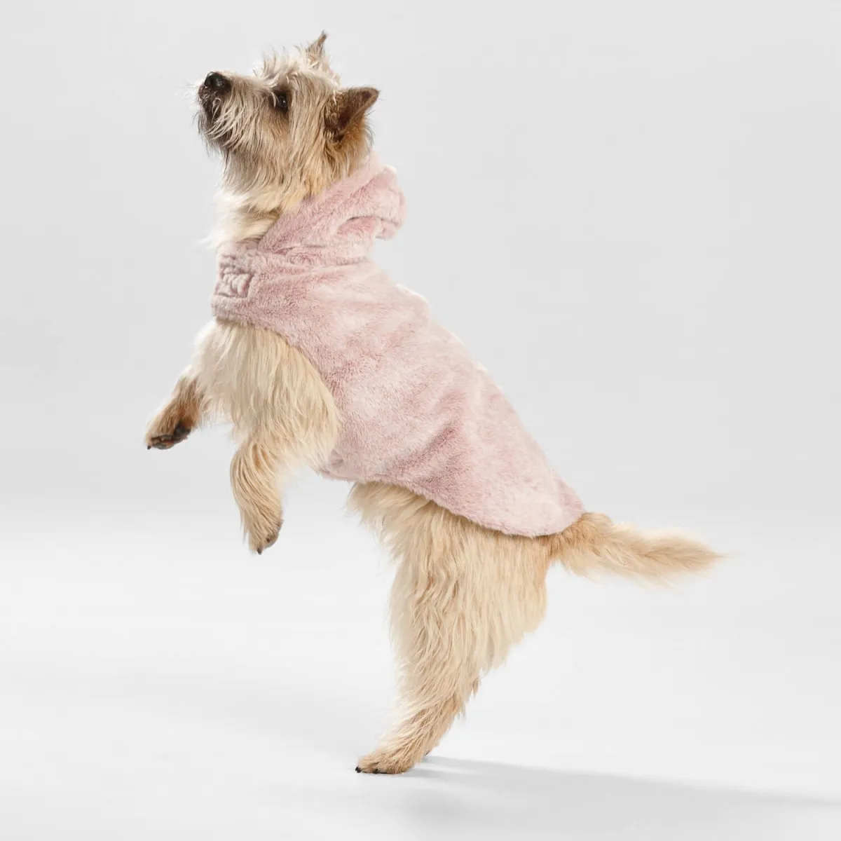 Pink Faux Fur Dog Coat with Hood