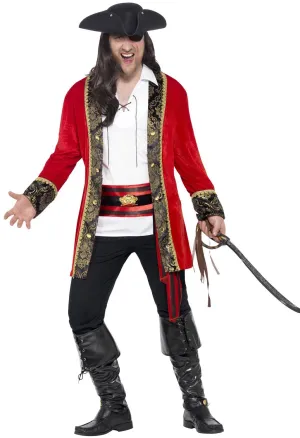 Pirate Captain Mens Plus Size Fancy Dress Costume