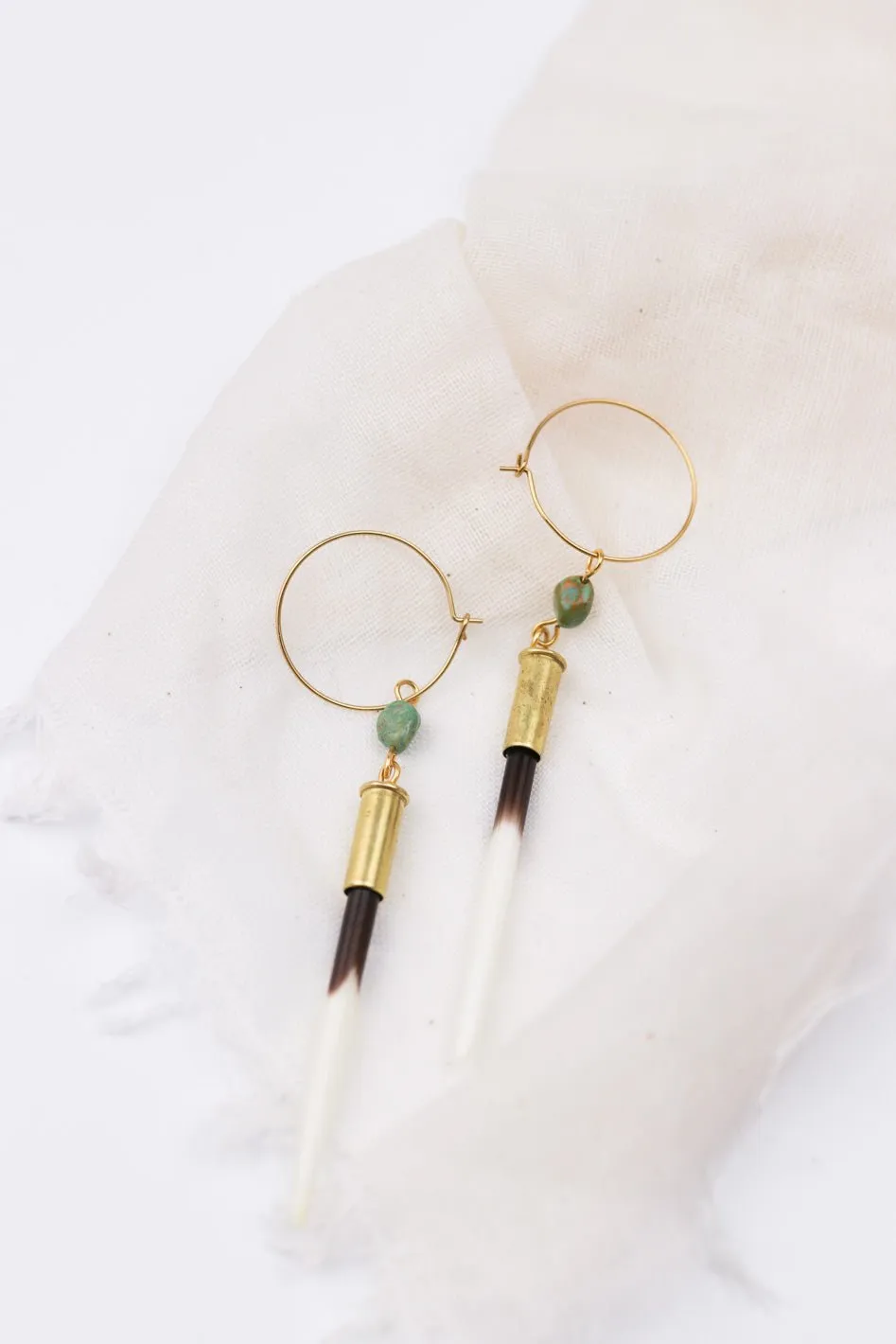 Quill   Turquoise Hoop Earrings