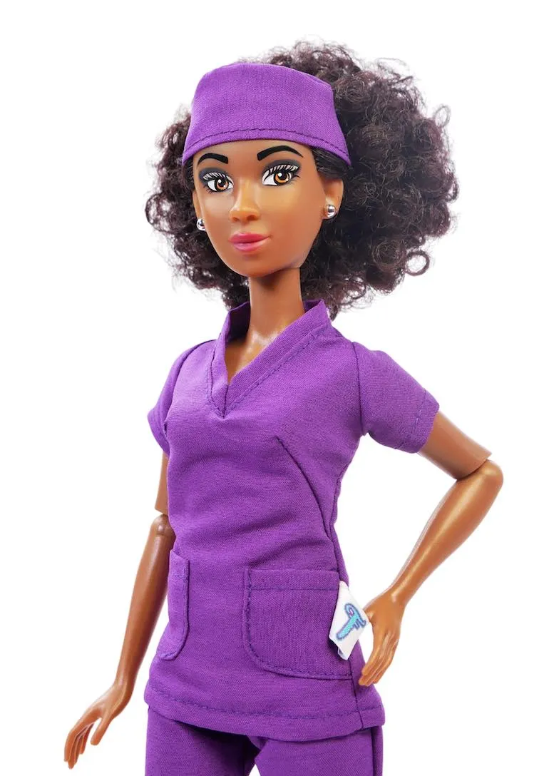 "NEW" "FRESH MD" Female Doll Scrubs Set – Purple Passion Fashion Pack