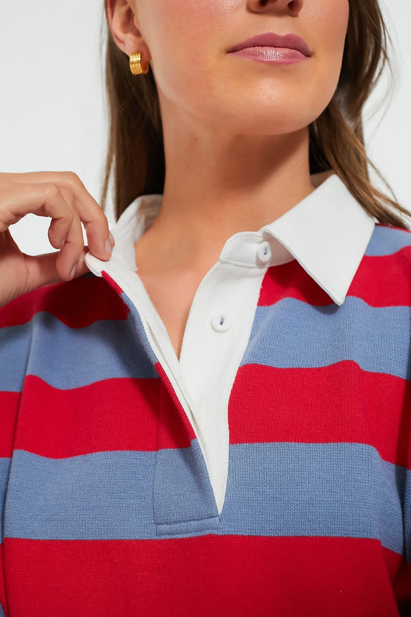 Red Stripe Cotton Wesley Rugby Shirt