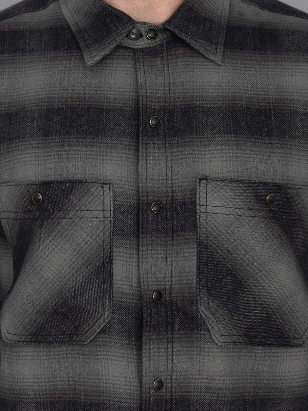 Rogue Territory BM Shirt Grey Brushed Plaid