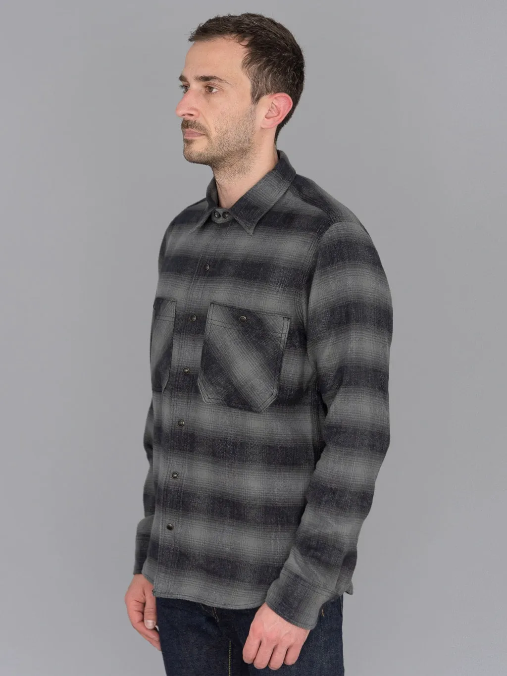 Rogue Territory BM Shirt Grey Brushed Plaid