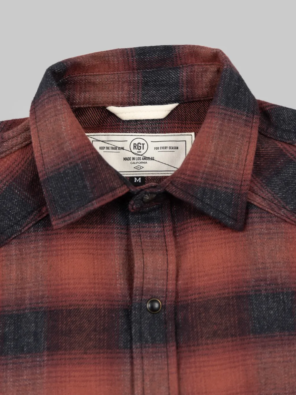 Rogue Territory Western Shirt Brick Red Brushed Plaid