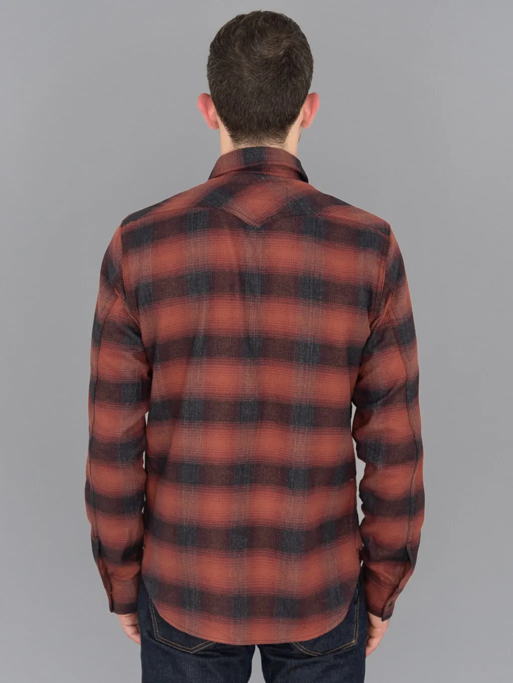 Rogue Territory Western Shirt Brick Red Brushed Plaid