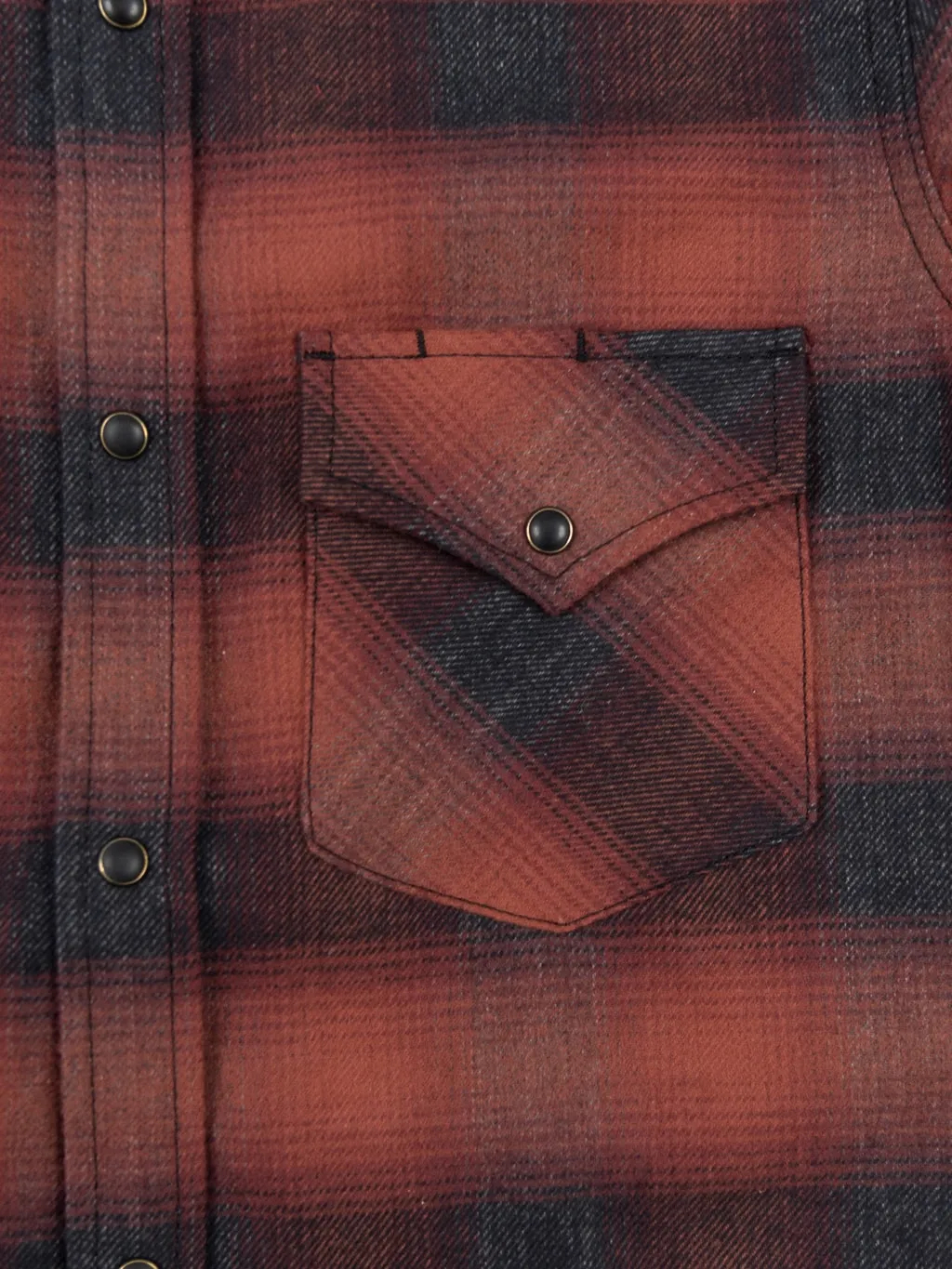 Rogue Territory Western Shirt Brick Red Brushed Plaid