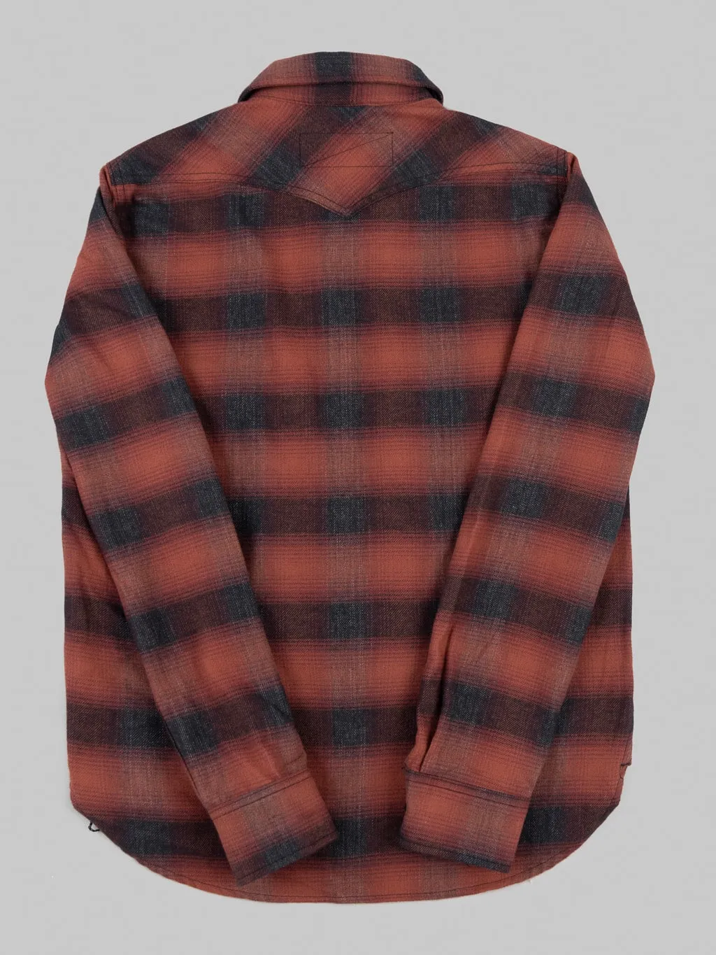 Rogue Territory Western Shirt Brick Red Brushed Plaid