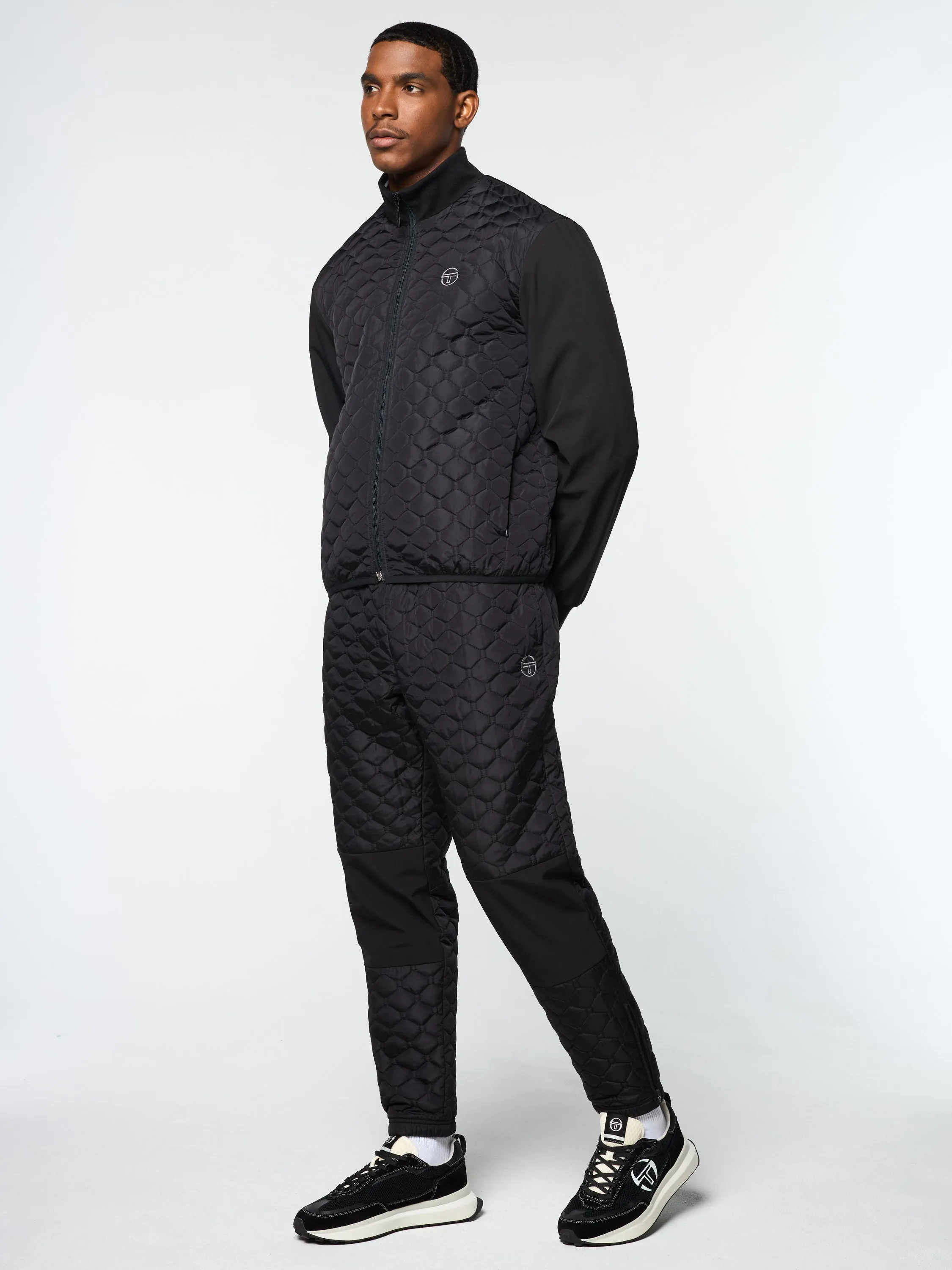 Sapri Quilted Track Jacket- Black Beauty