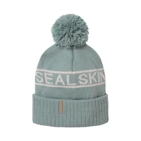 Sealskinz | Heacham Waterproof Icon Bobble Hat | Blue/Cream