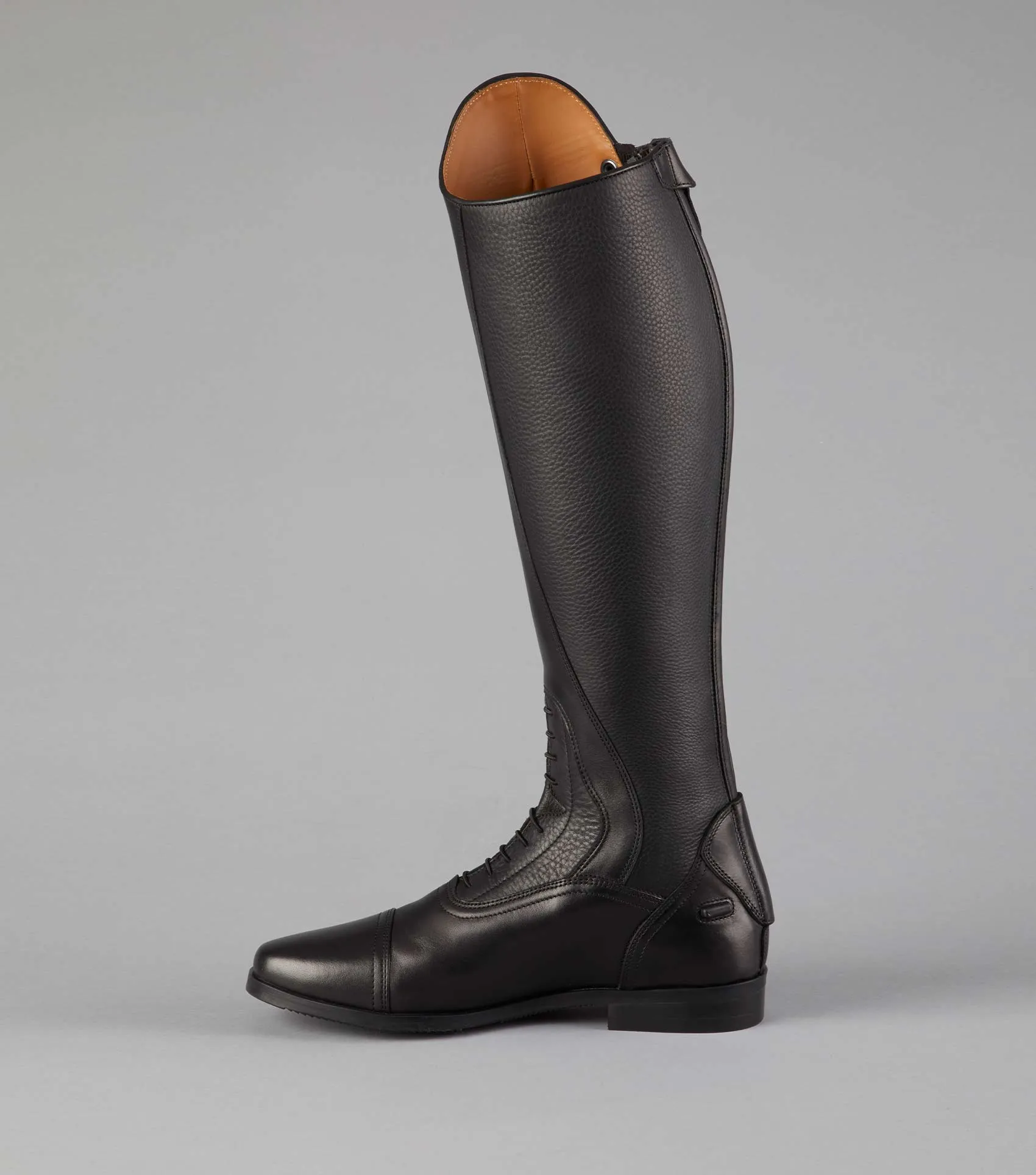 Silentio Mens Tall Leather Field Boot Black