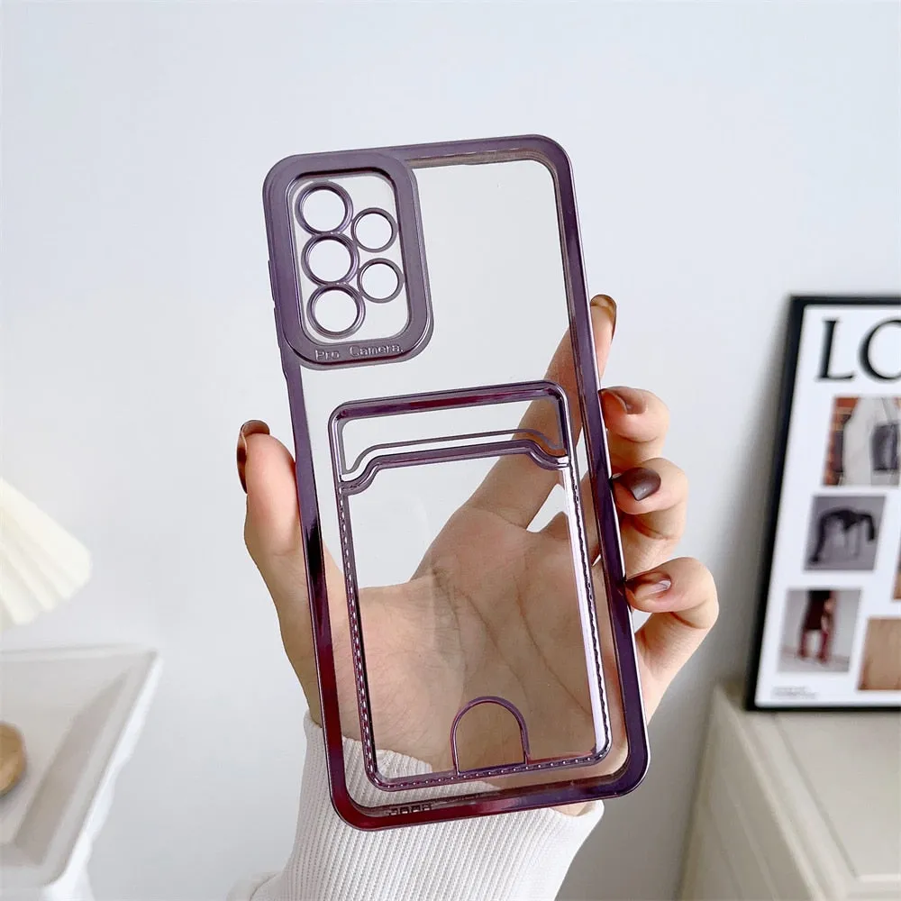 Silicone Wallet Card Holder Case For Samsung