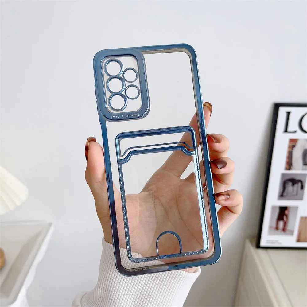 Silicone Wallet Card Holder Case For Samsung