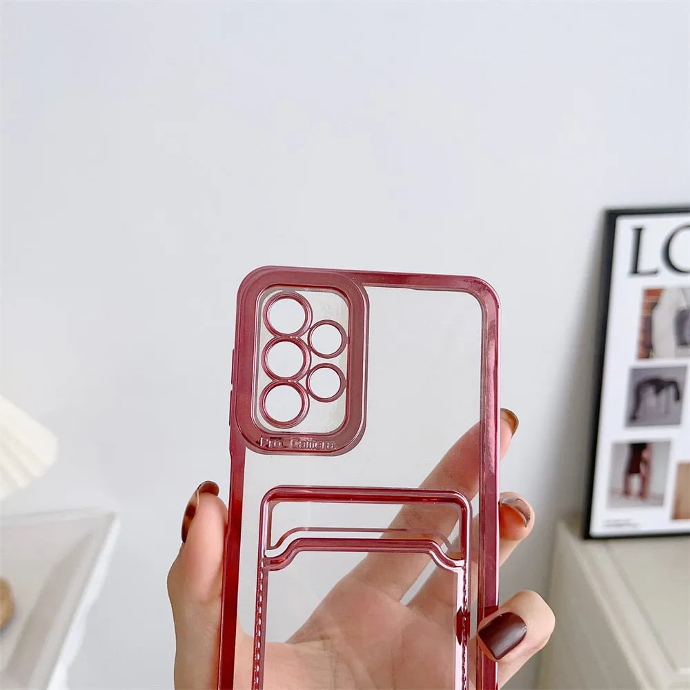 Silicone Wallet Card Holder Case For Samsung