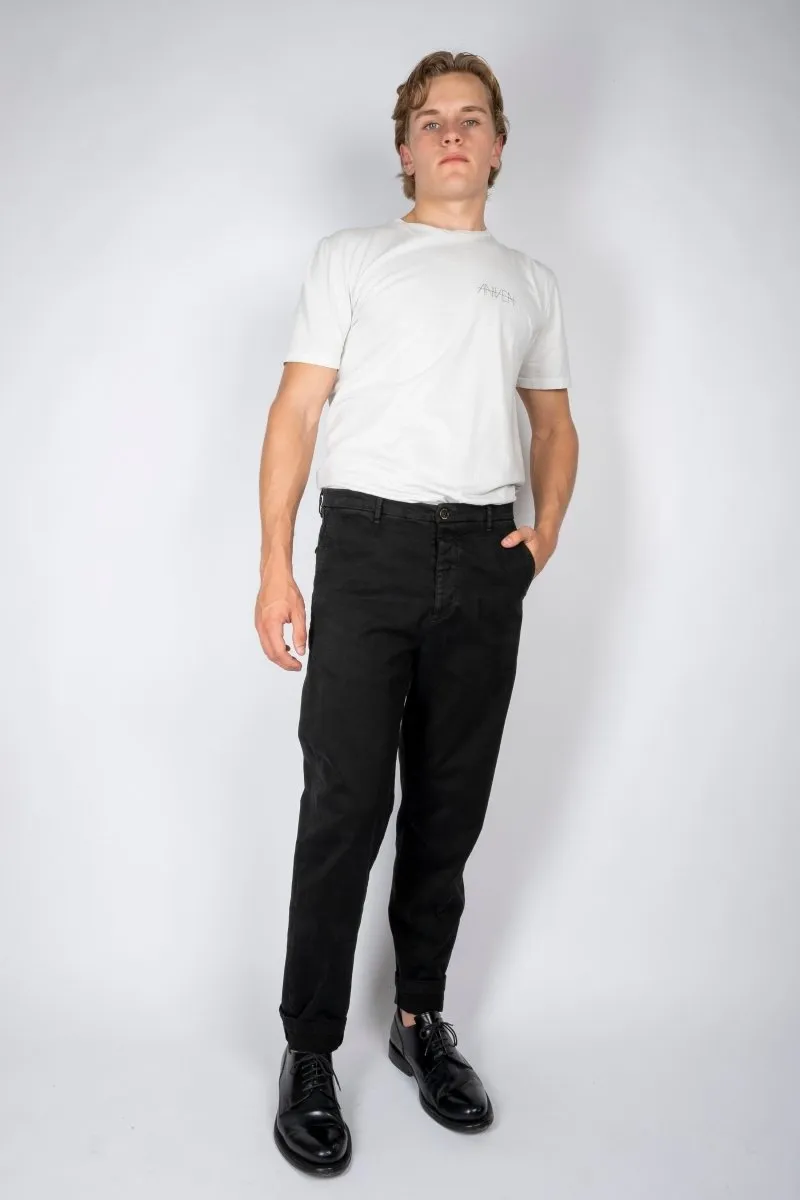 SLOUCHY CHINO / Stone Garment Dyed Black