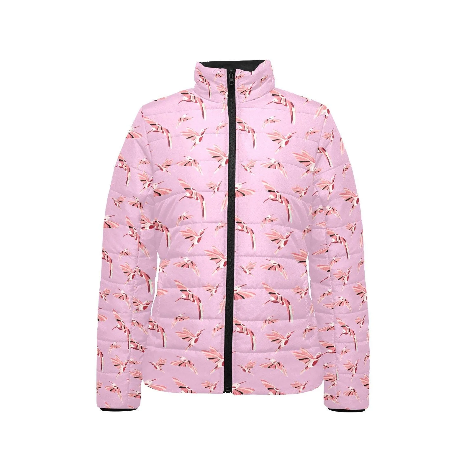 Strawberry Pink Women's Stand Collar Padded Jacket