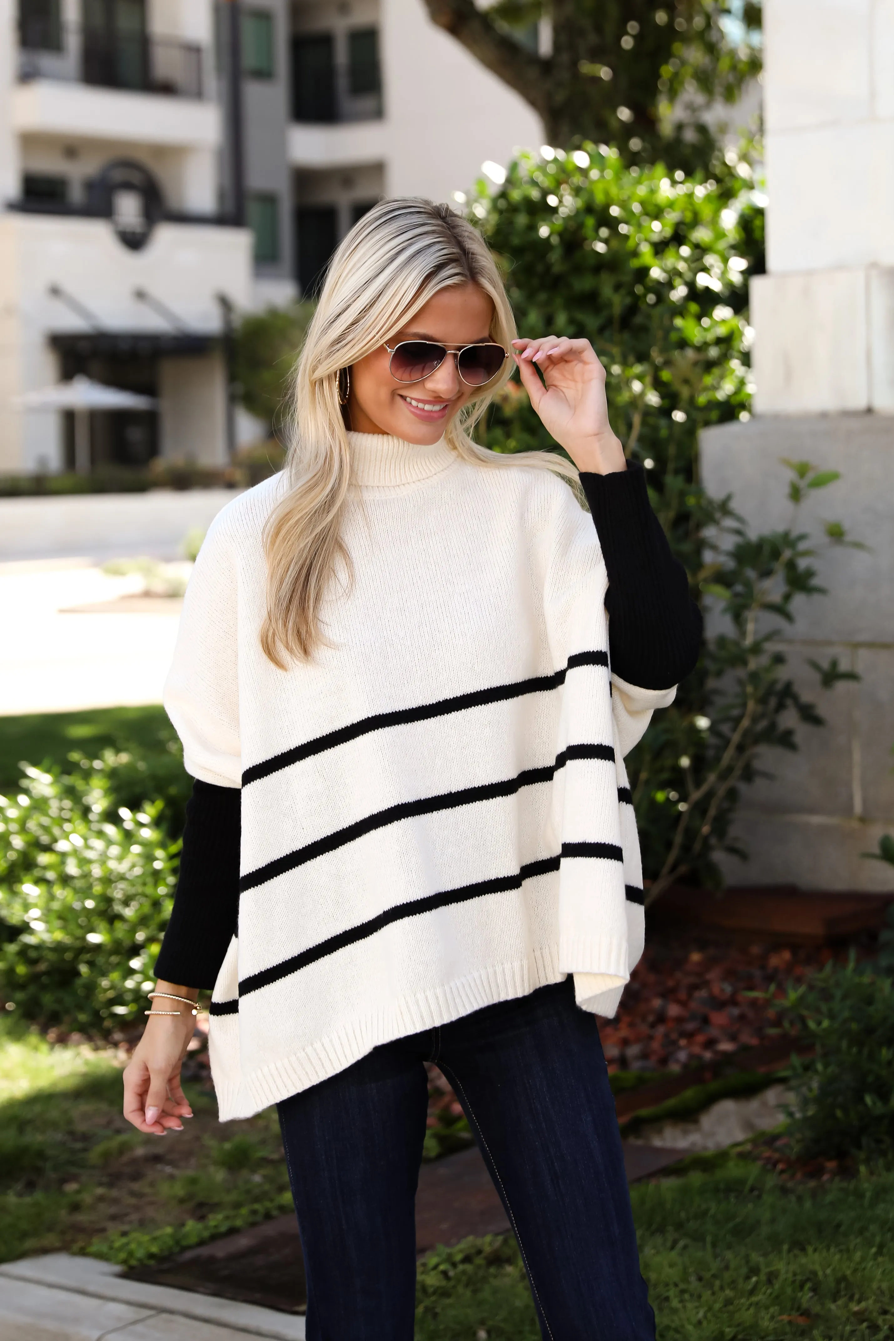 Sweetest Joy Oversized Striped Turtleneck Sweater