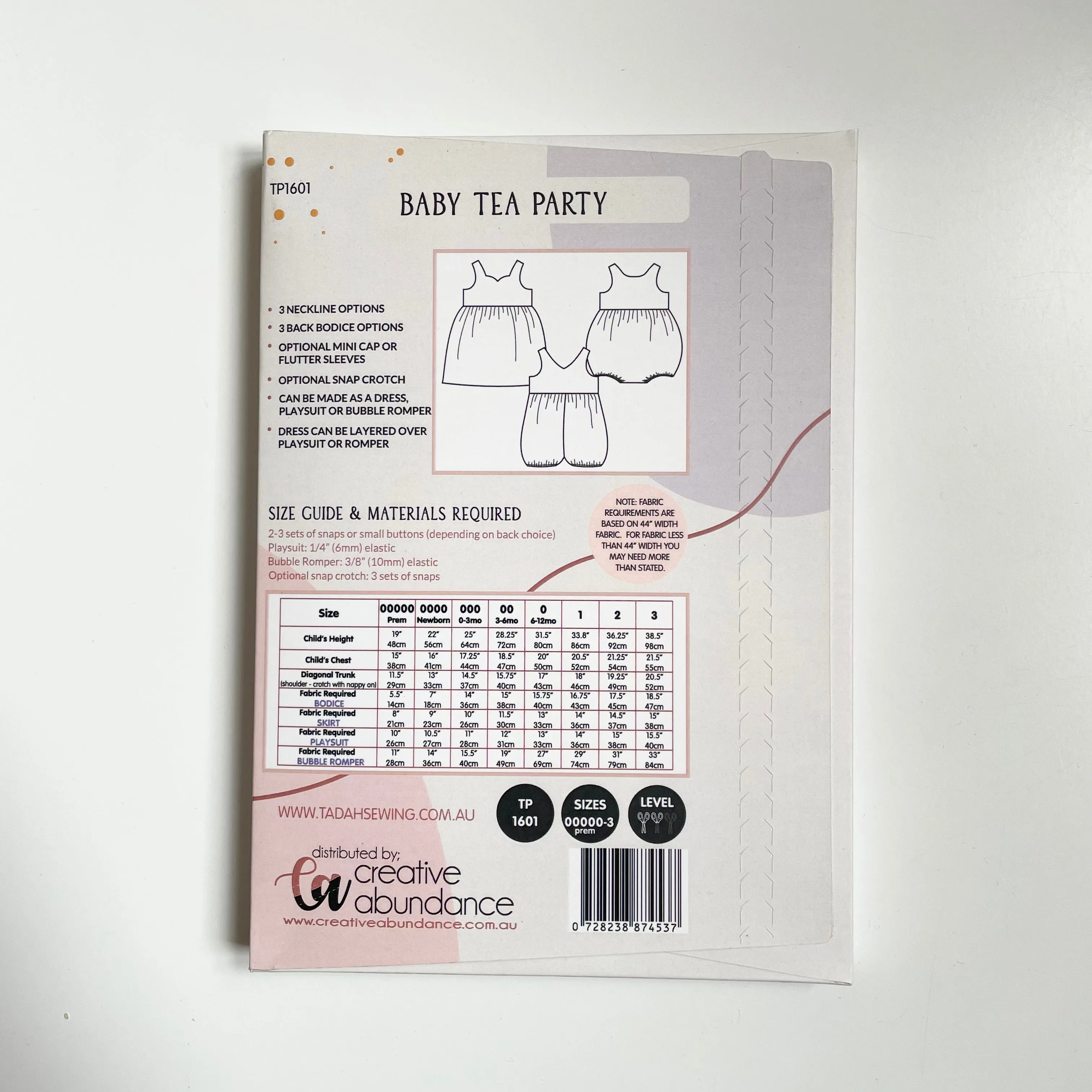 Tadah Patterns : Baby Tea Party Dress