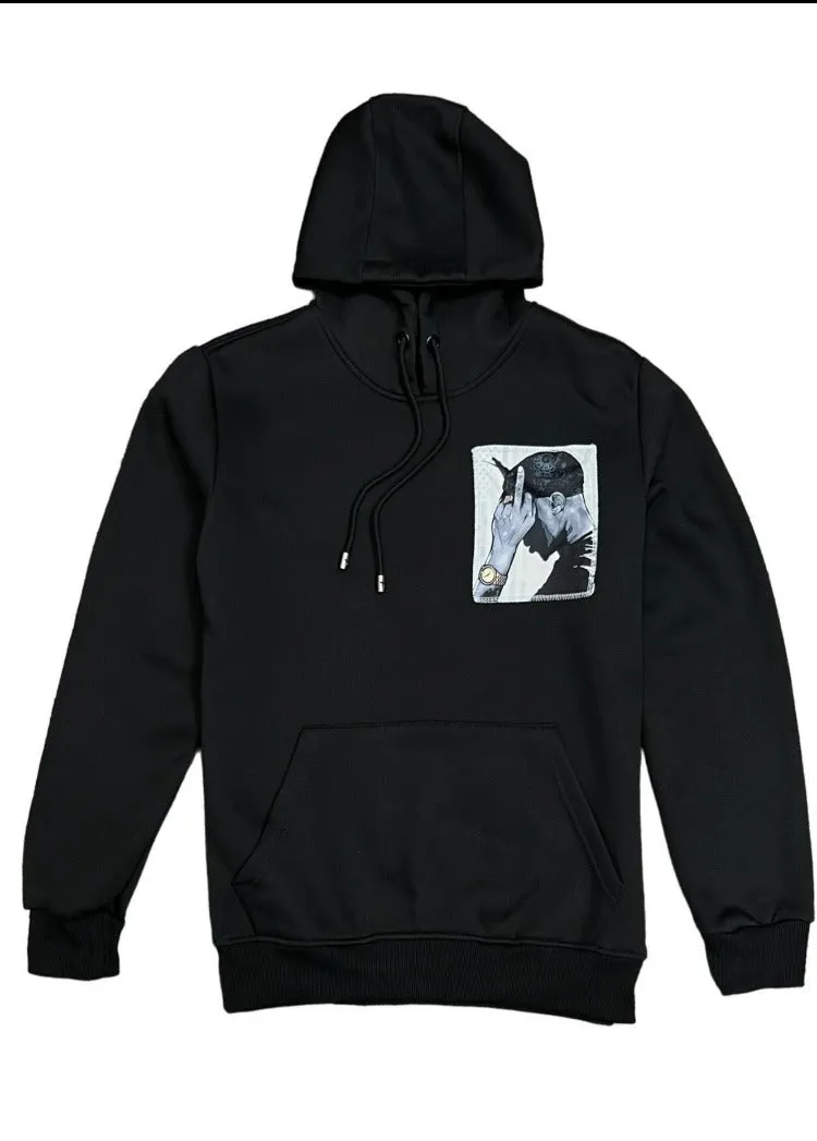 Tailored Recreation Men's Black Graphic Hoodies Heavy Blend