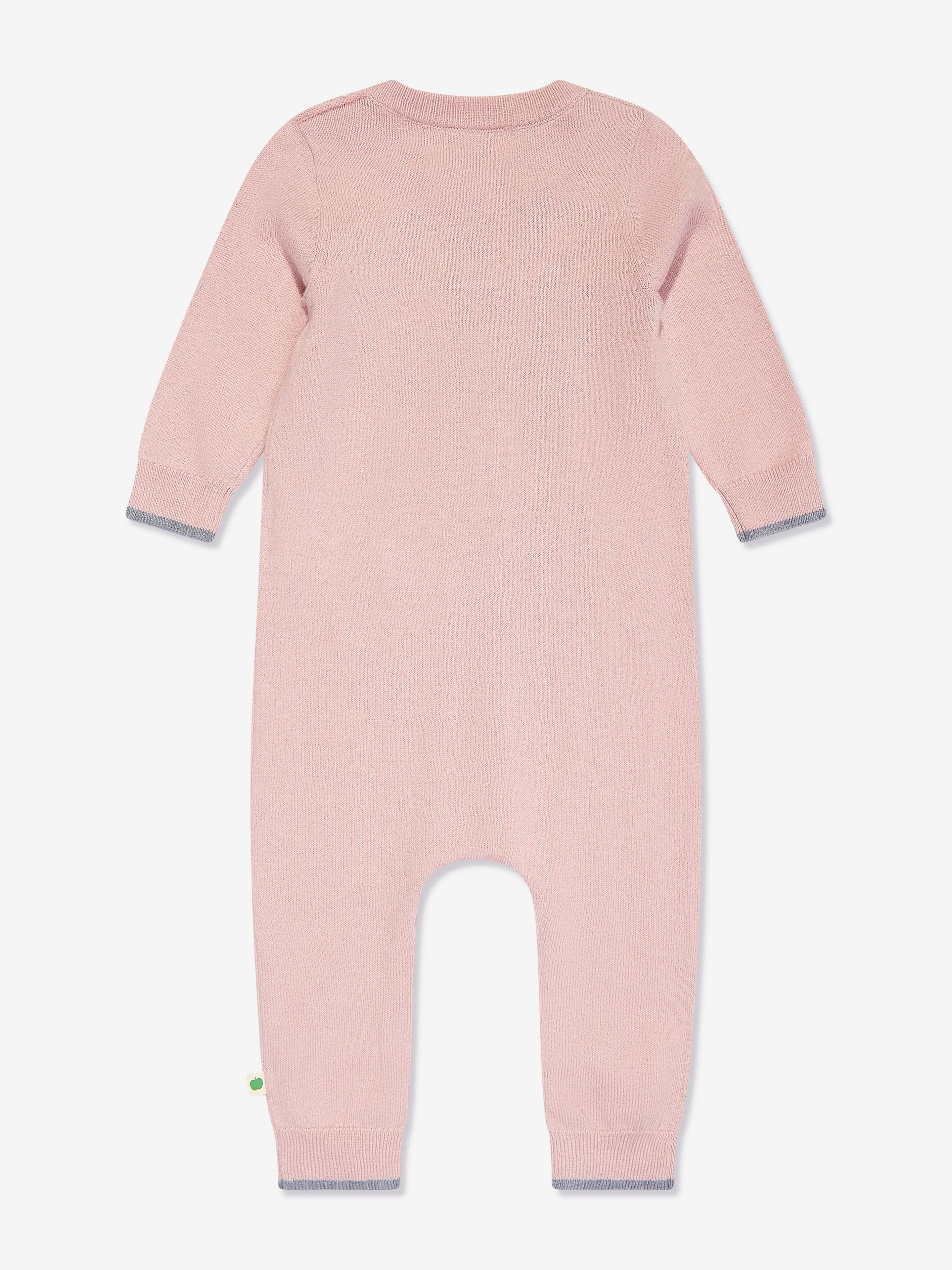 The Bonnie Mob Baby Girls Sorrel Mushroom Knit Romper in Pink