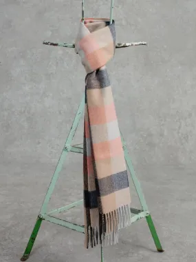 The Cashmere Check Scarf - Salmon Check