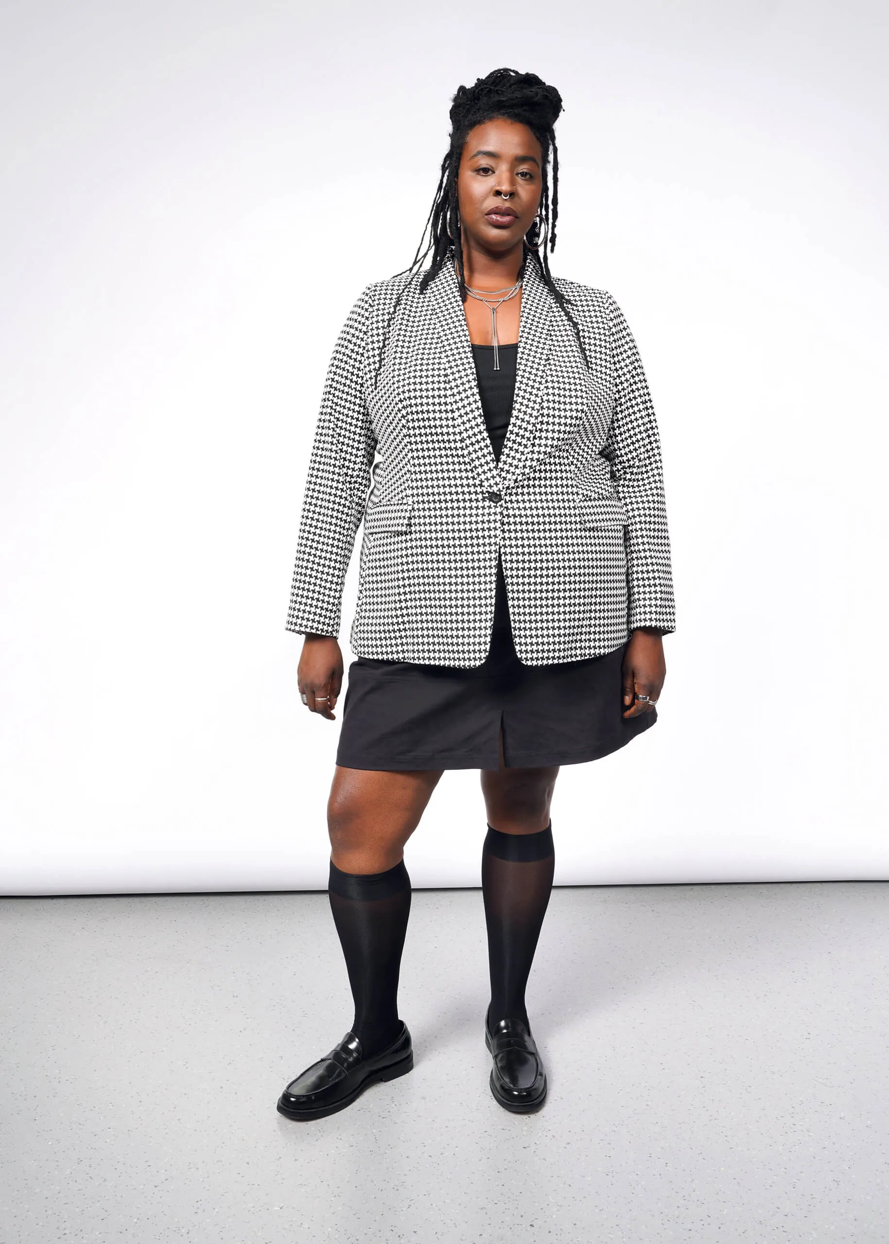 The Empower Houndstooth Tux Blazer