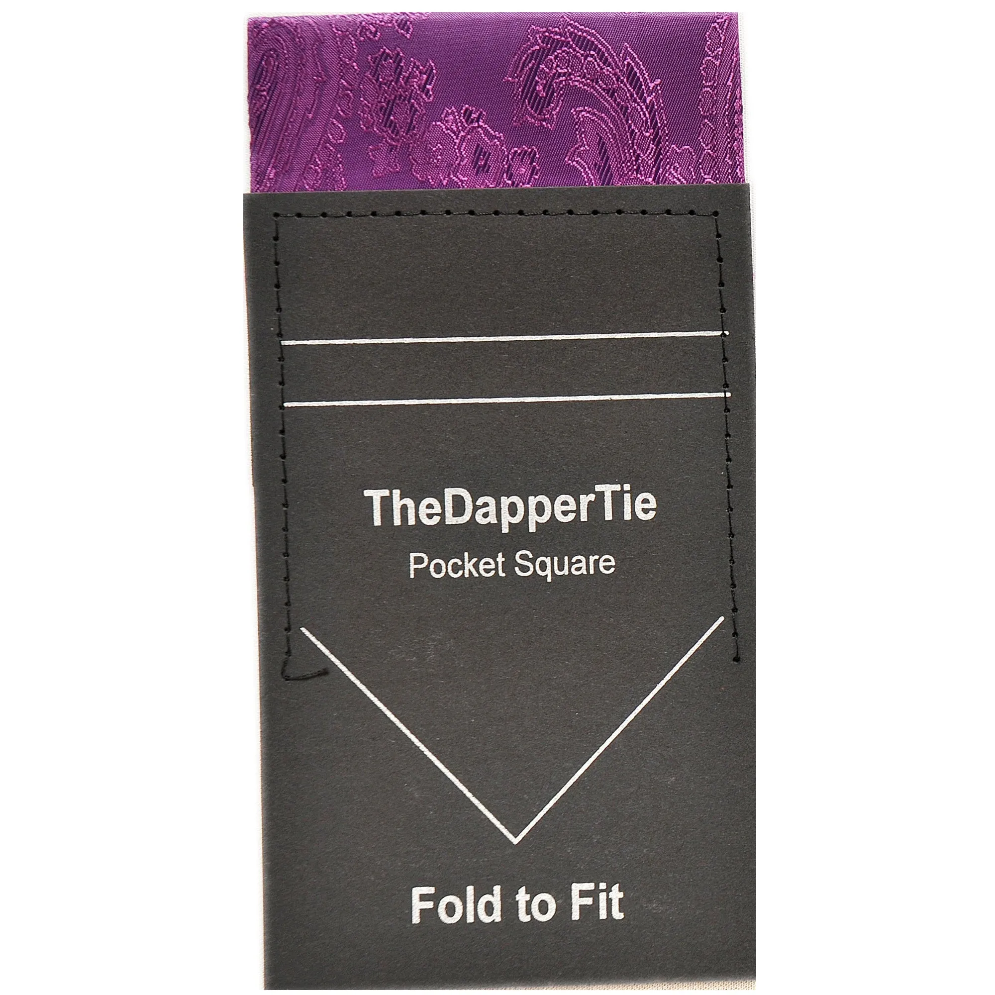 TheDapperTie - New Men's Paisley Flat Pre Folded Pocket Square on Card