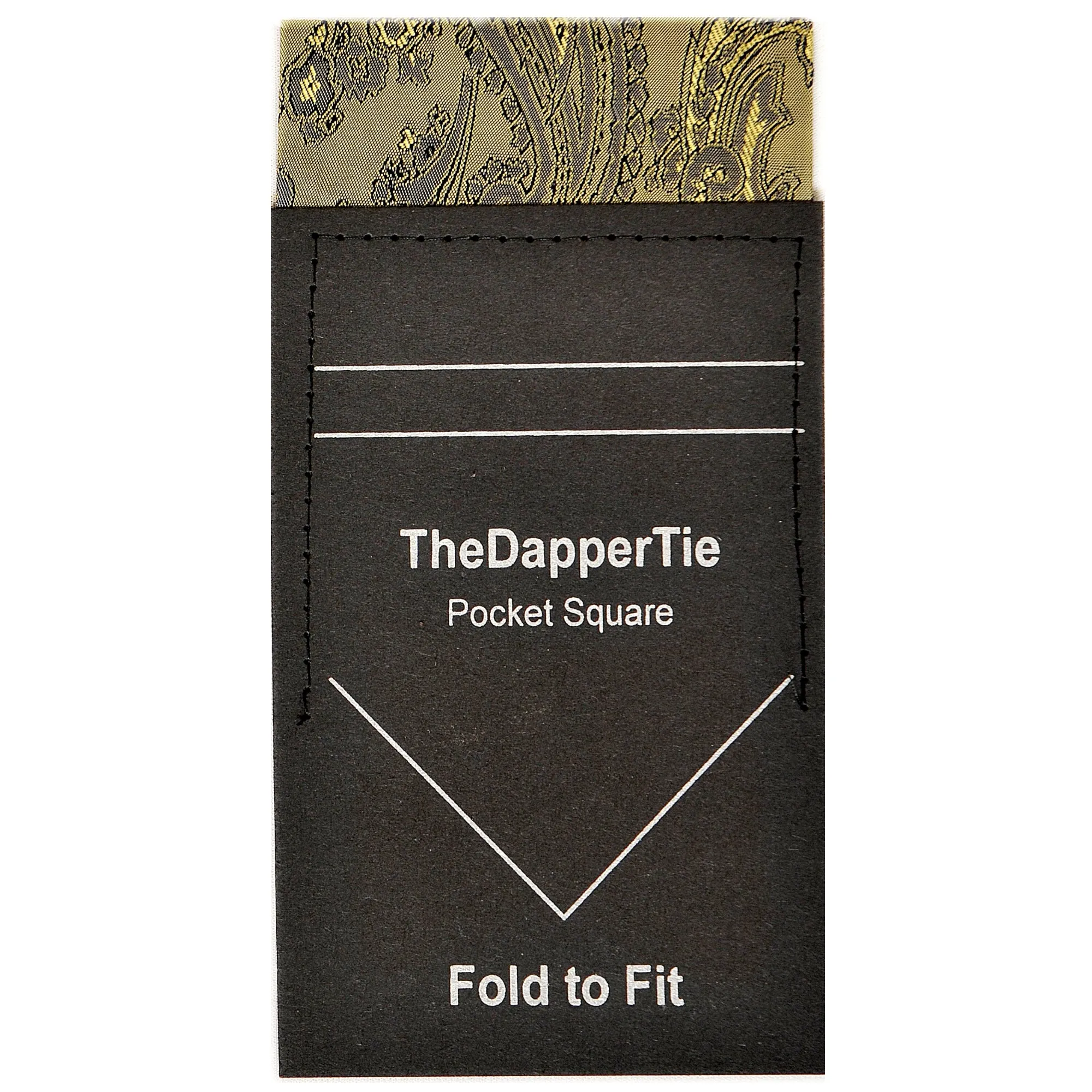 TheDapperTie - New Men's Paisley Flat Pre Folded Pocket Square on Card