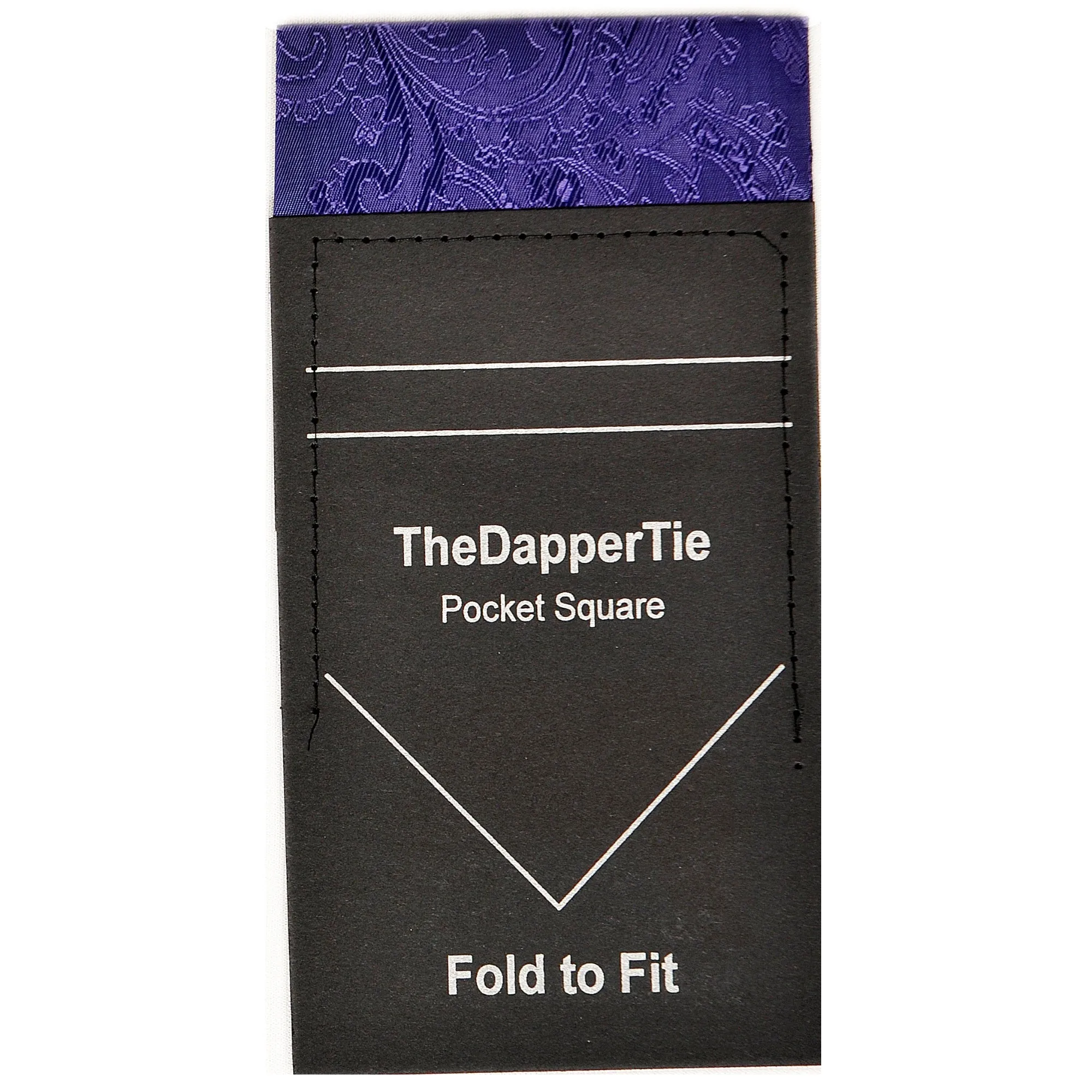 TheDapperTie - New Men's Paisley Flat Pre Folded Pocket Square on Card