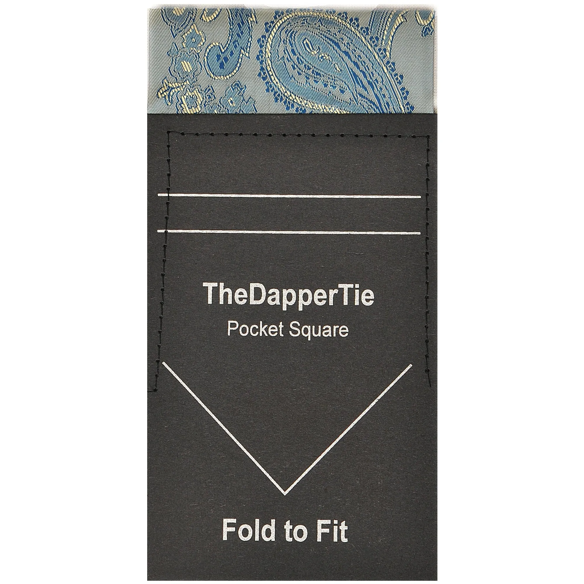 TheDapperTie - New Men's Paisley Flat Pre Folded Pocket Square on Card