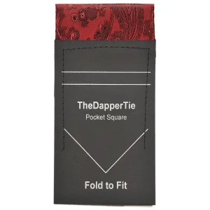 TheDapperTie - New Men's Paisley Flat Pre Folded Pocket Square on Card