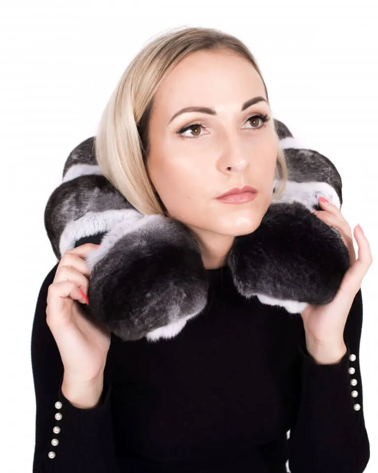 Travel & Neck Support Chinchilla Fur Cushion