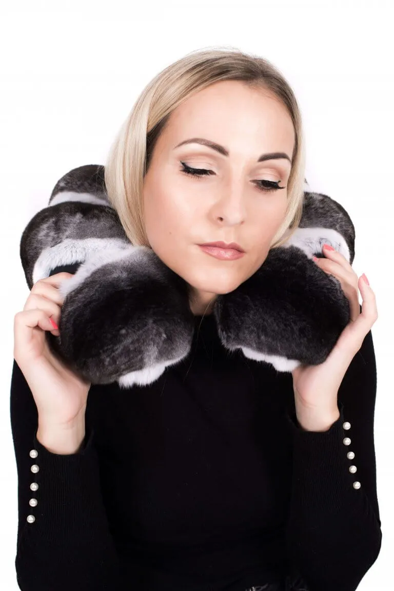 Travel & Neck Support Chinchilla Fur Cushion